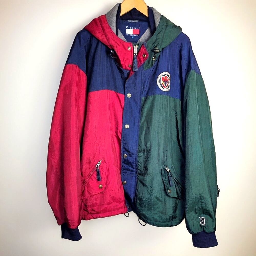 Tommy Hilfiger Athletics Colorblock Crest Jacket Vintage XL